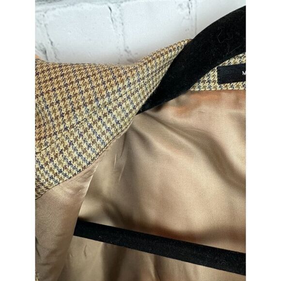 LAUREN RALPH LAUREN wool silk beige houndstooth mens blazer suit jacket 50R NWOT - Picture 5 of 10